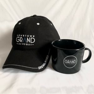 NWT Downtown Grand Las Vegas Embroidered Pukka Headwear Hat Cap & Mug Combo